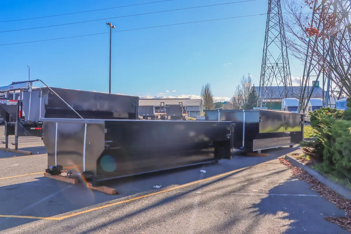 Roll-off dumpster ready for waste disposal at job site for 4 Yard Dumpster Rental in Leacock